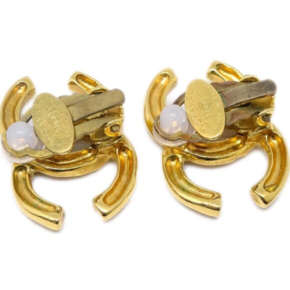 Chanel Gold CC Earrings Clip-On 93P 132750 - Picture 3 of 4